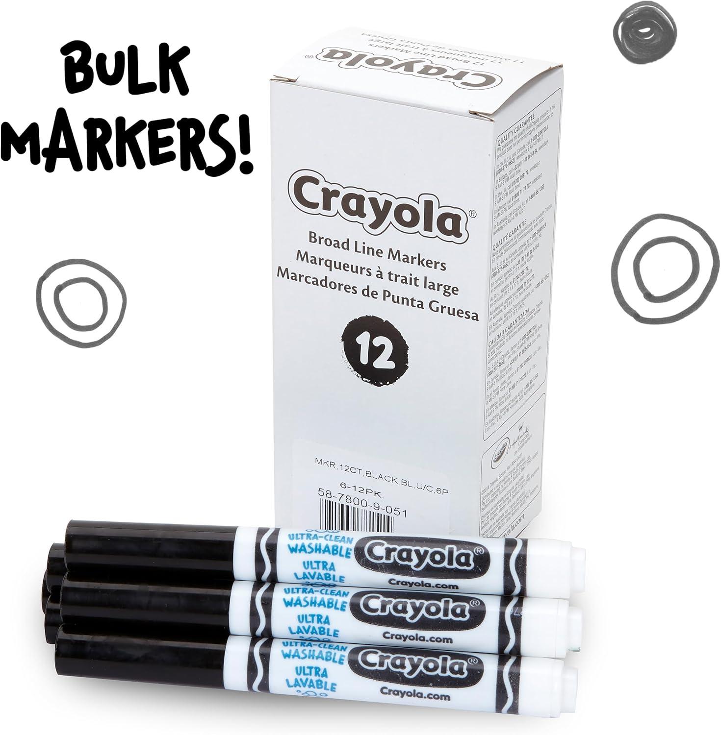 Crayola 12 Count Washable Bulk Markers, Green(Black)