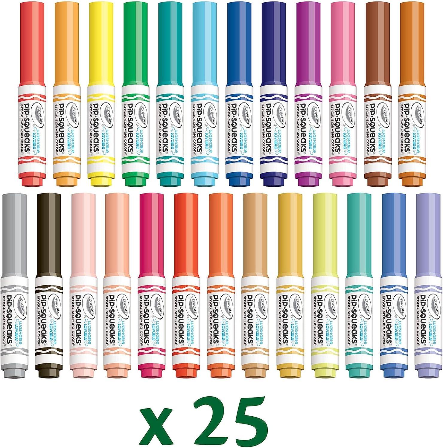 Crayola Pip-Squeaks Washable Marker Set (65ct), Holiday & Christmas Gifts for Kids, Coloring Set, Art Supplies for Kids, Drawing & Craft Kit, Travel Activity, 4+(Pip Squeak Markers)