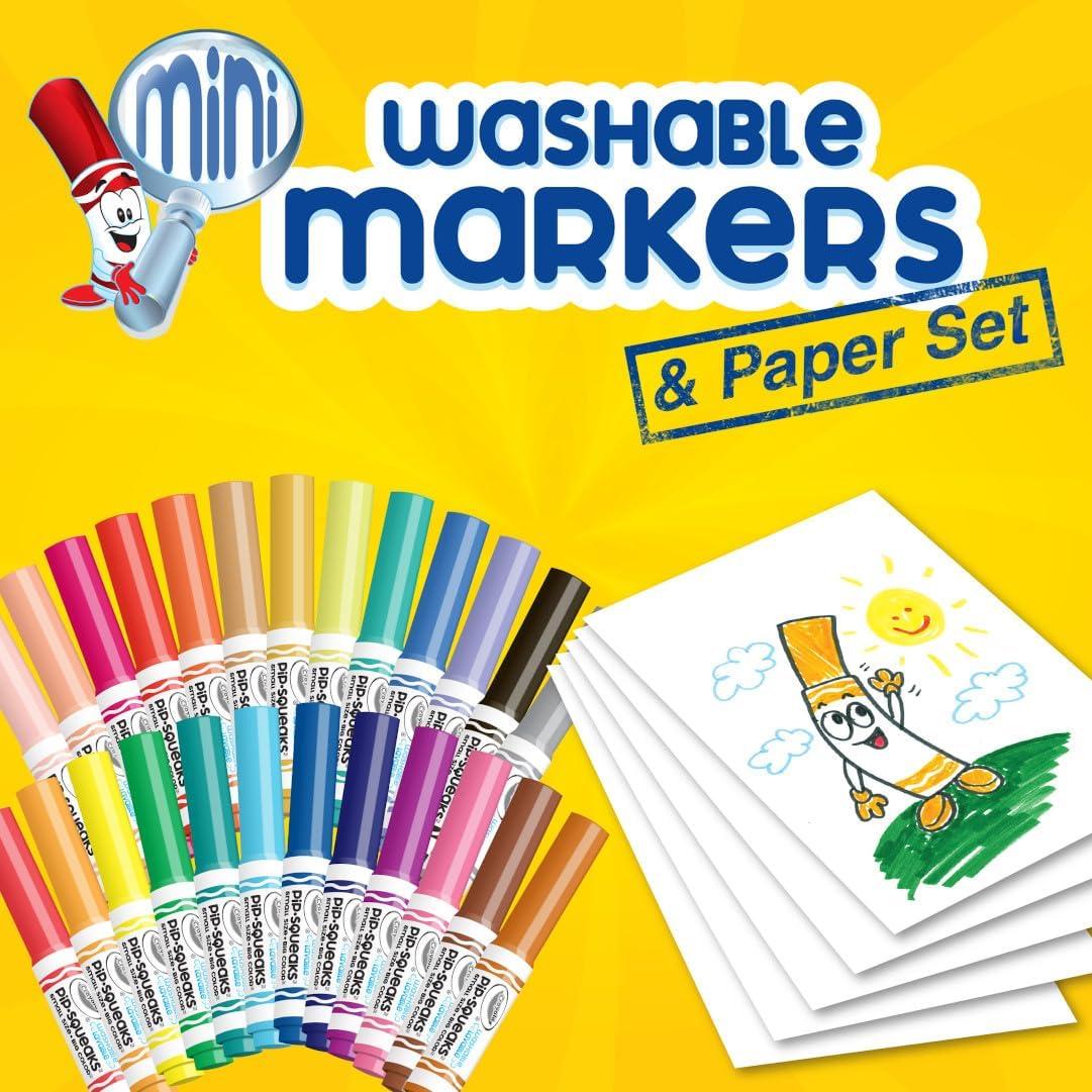 Crayola Pip-Squeaks Washable Marker Set (65ct), Holiday & Christmas Gifts for Kids, Coloring Set, Art Supplies for Kids, Drawing & Craft Kit, Travel Activity, 4+(Pip Squeak Markers)