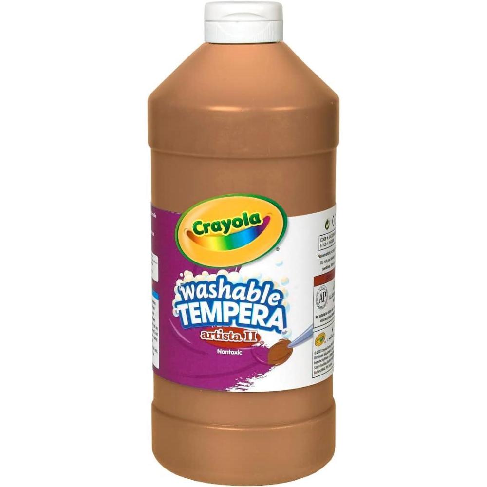 Crayola Washable Tempera Paint For Kids, Brown Paint, Classroom Supplies, Non Toxic, 32 Oz Squeeze Bottle