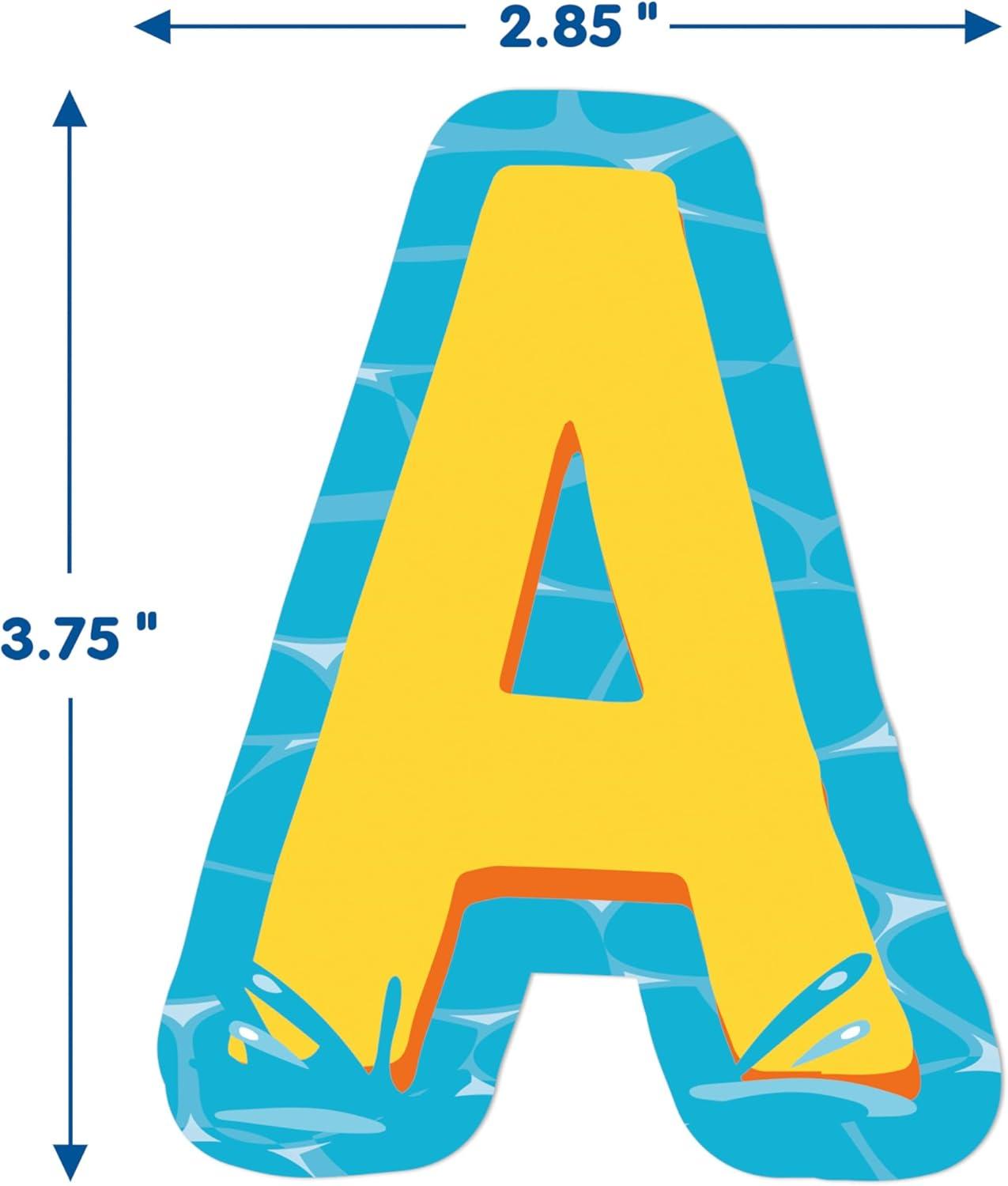 Eureka Crayola Letter, Number, Punctuation Mark, and Symbol Classroom Decorations for Teachers, 4″ H, 178 Pieces, Blue(Seas the Day)