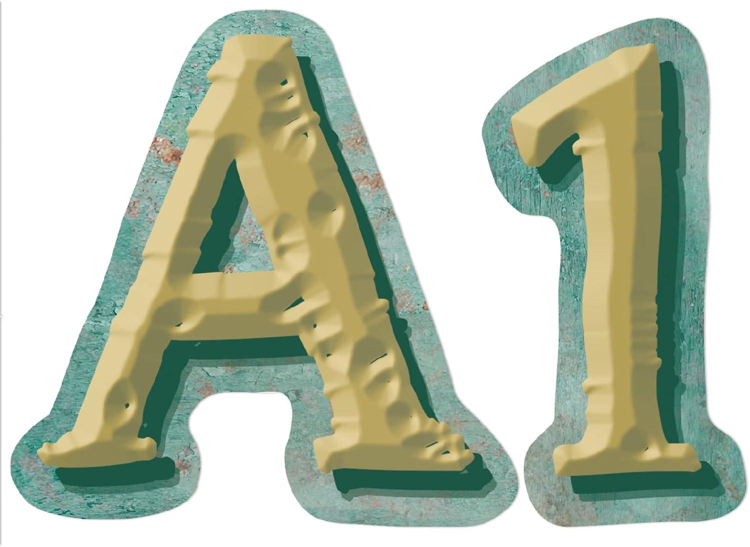 Eureka Crayola Letter, Number, Punctuation Mark, and Symbol Classroom Decorations for Teachers, 4″ H, 178 Pieces, Blue(Curiosity Garden)