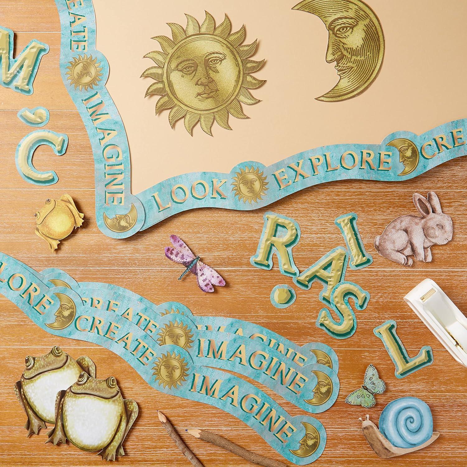 Eureka Crayola Letter, Number, Punctuation Mark, and Symbol Classroom Decorations for Teachers, 4″ H, 178 Pieces, Blue(Curiosity Garden)
