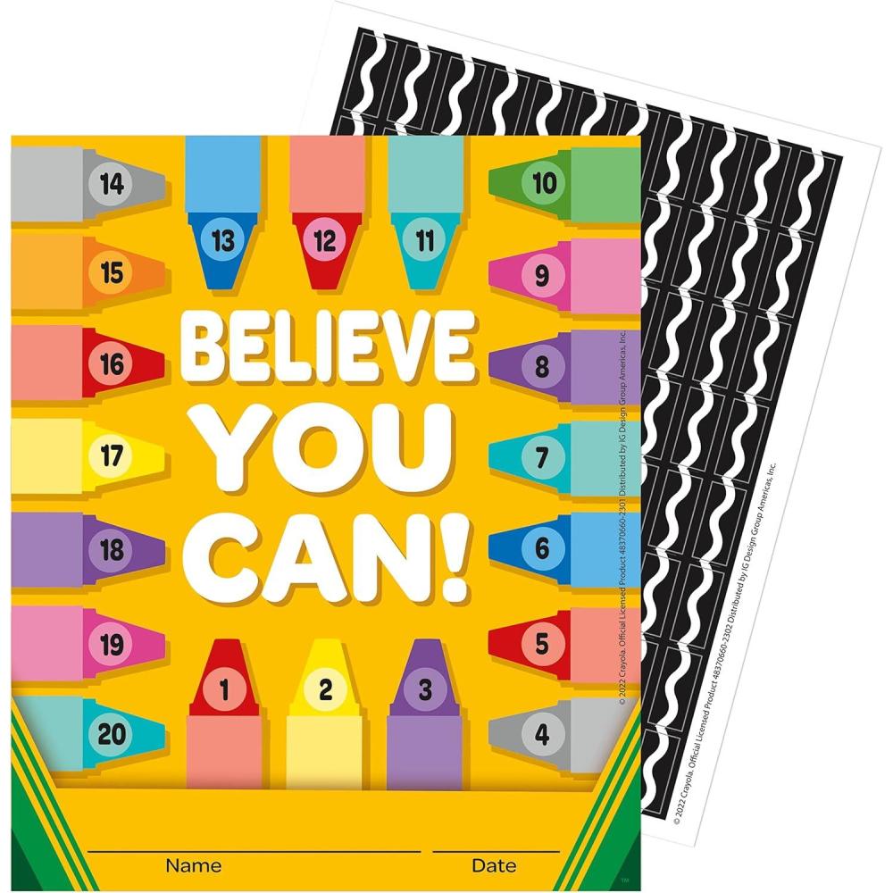 Eureka Crayola Mini Student Sticker Reward Charts for School or Home, 5″ x 6″, 36 Charts and Over 700 Stickers(OS)
