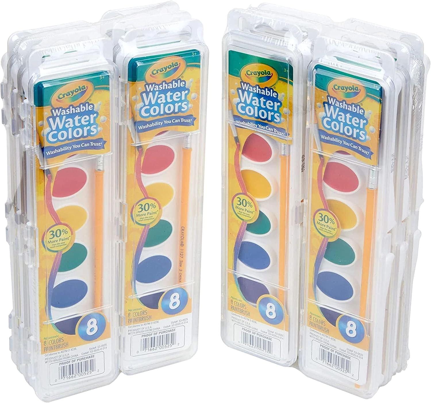Crayola Washable Watercolor Paint Sets for Kids (12ct), Bulk Classroom Art Supplies for Preschool & Kindergarten, Classroom Learning Activities for Toddlers(Watercolors)