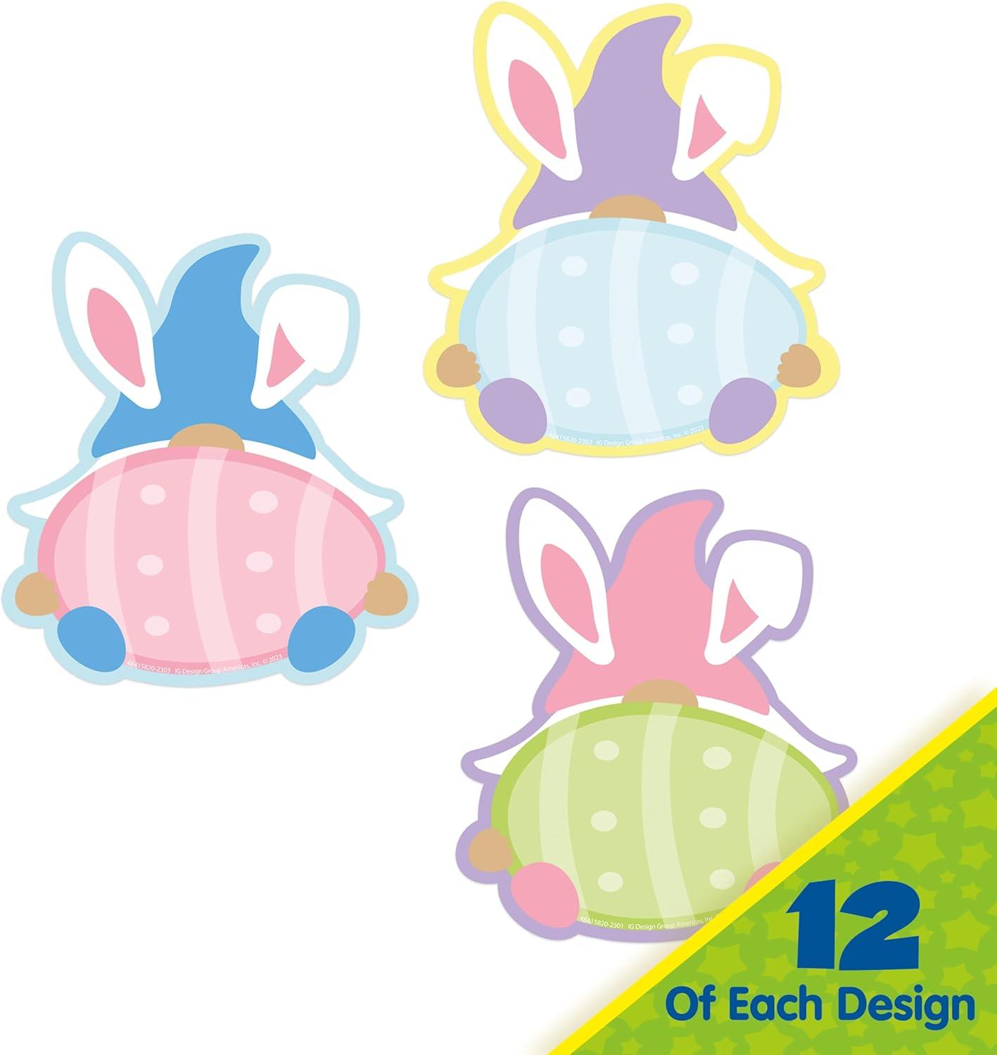 Eureka Crayola Crayons Paper Cut-Out Classroom Decorations for Teachers, 36 Pieces(Easter Gnomes)