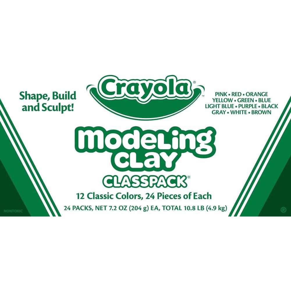 Crayola Modeling Clay Classpack (24 Packs), Bulk Modeling Clay for Kids, 12 Colors, Nontoxic, Classroom Supplies for Kids Arts & Crafts
