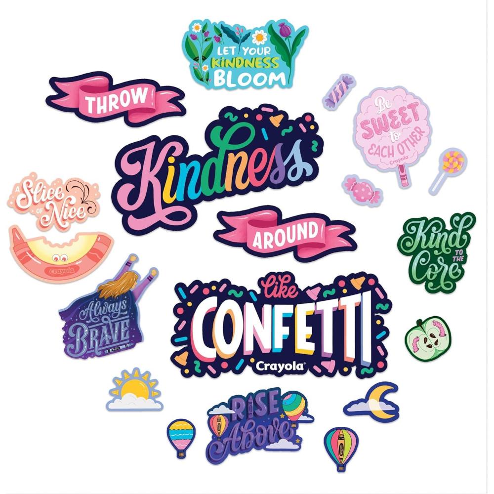 Eureka Crayola Colors of Kindness Classroom Bulletin Board Set for Teachers, 21 Pieces