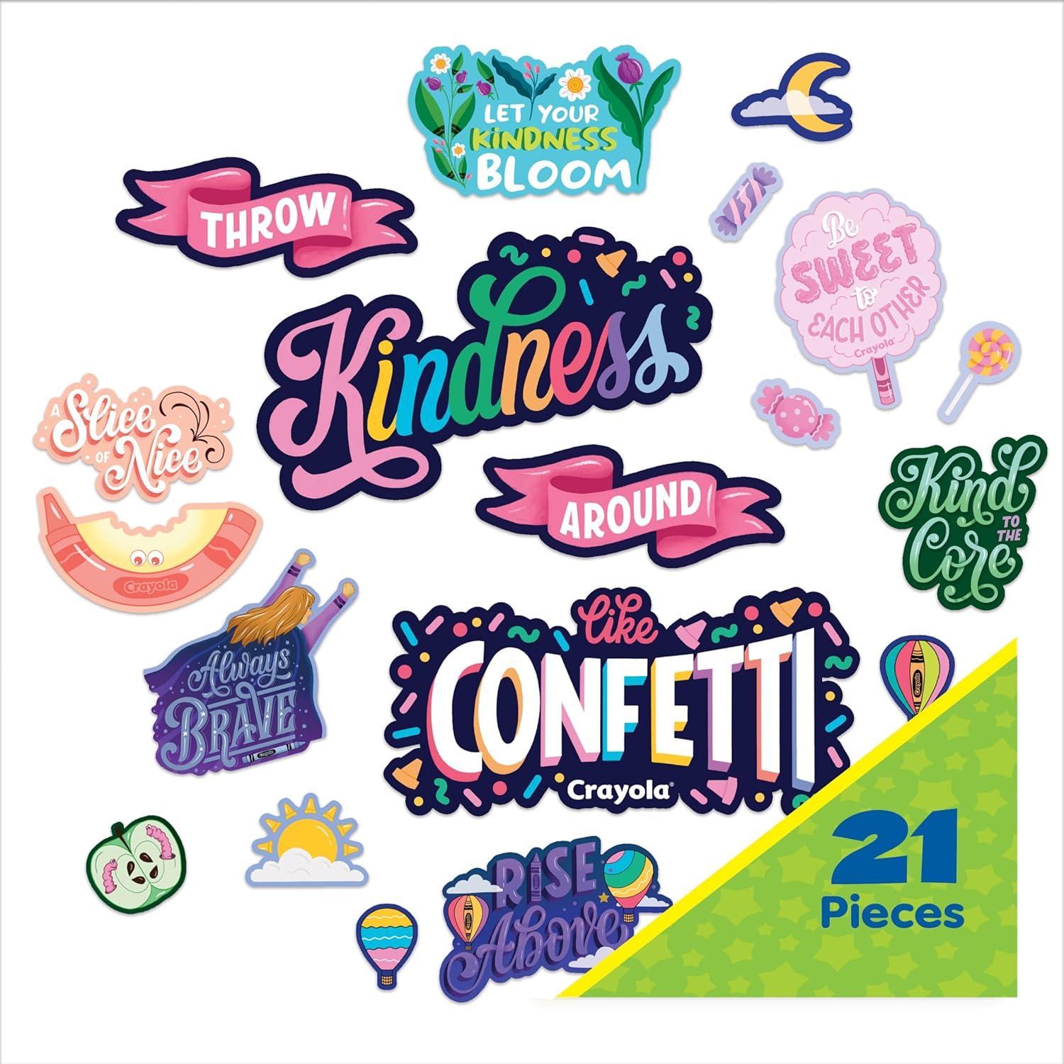Eureka Crayola Colors of Kindness Classroom Bulletin Board Set for Teachers, 21 Pieces