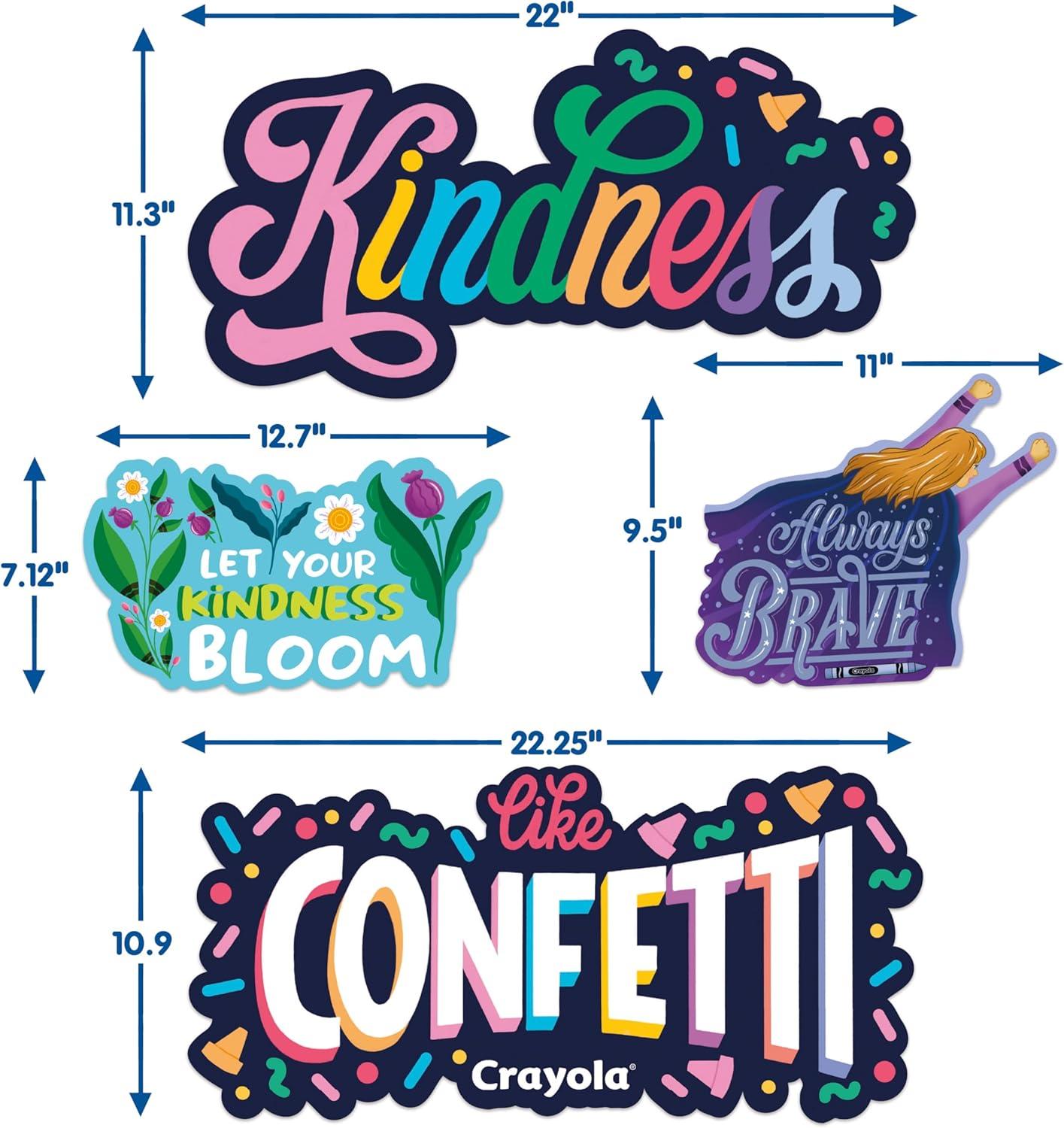 Eureka Crayola Colors of Kindness Classroom Bulletin Board Set for Teachers, 21 Pieces