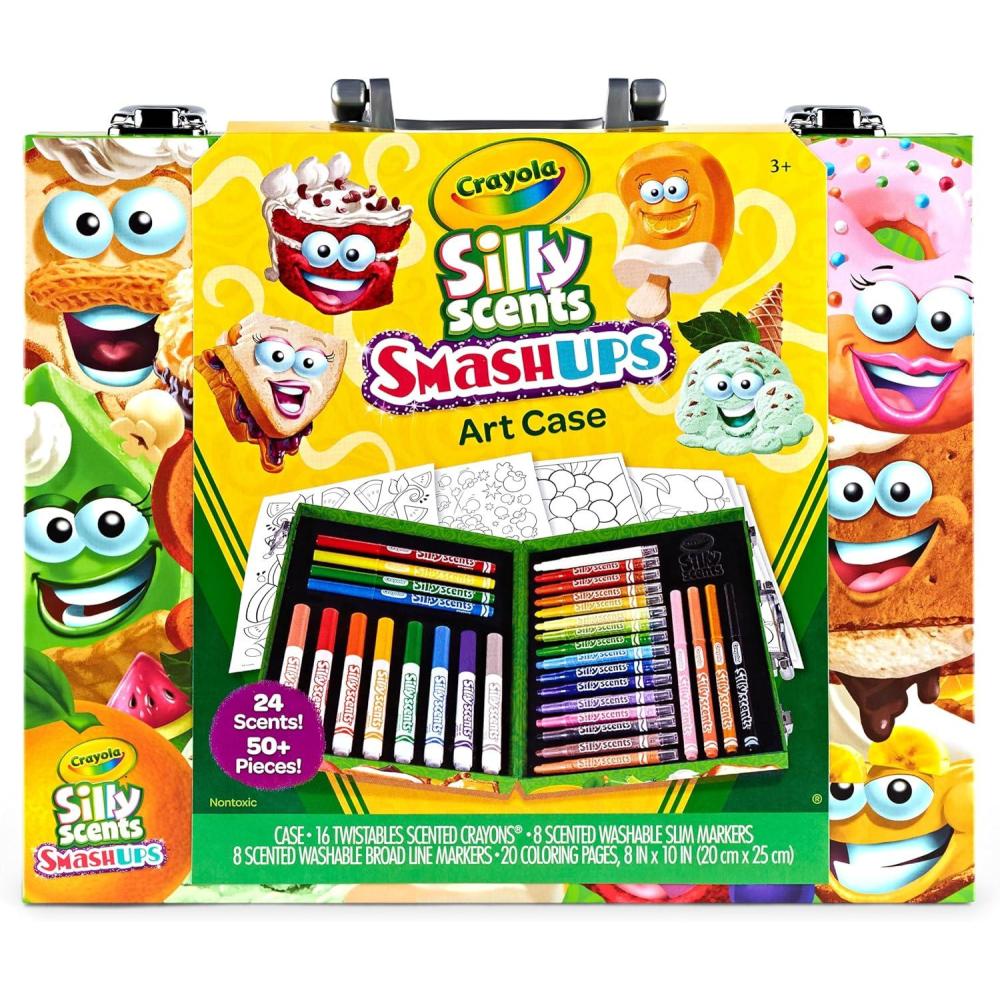 Crayola Limited Edition Coloring Set (115pcs), Kids Drawing Supplies Kit with Crayons, Markers & Colored Pencils, Birthday, Holiday for Kids, 5+(Silly Scents Smash Up)