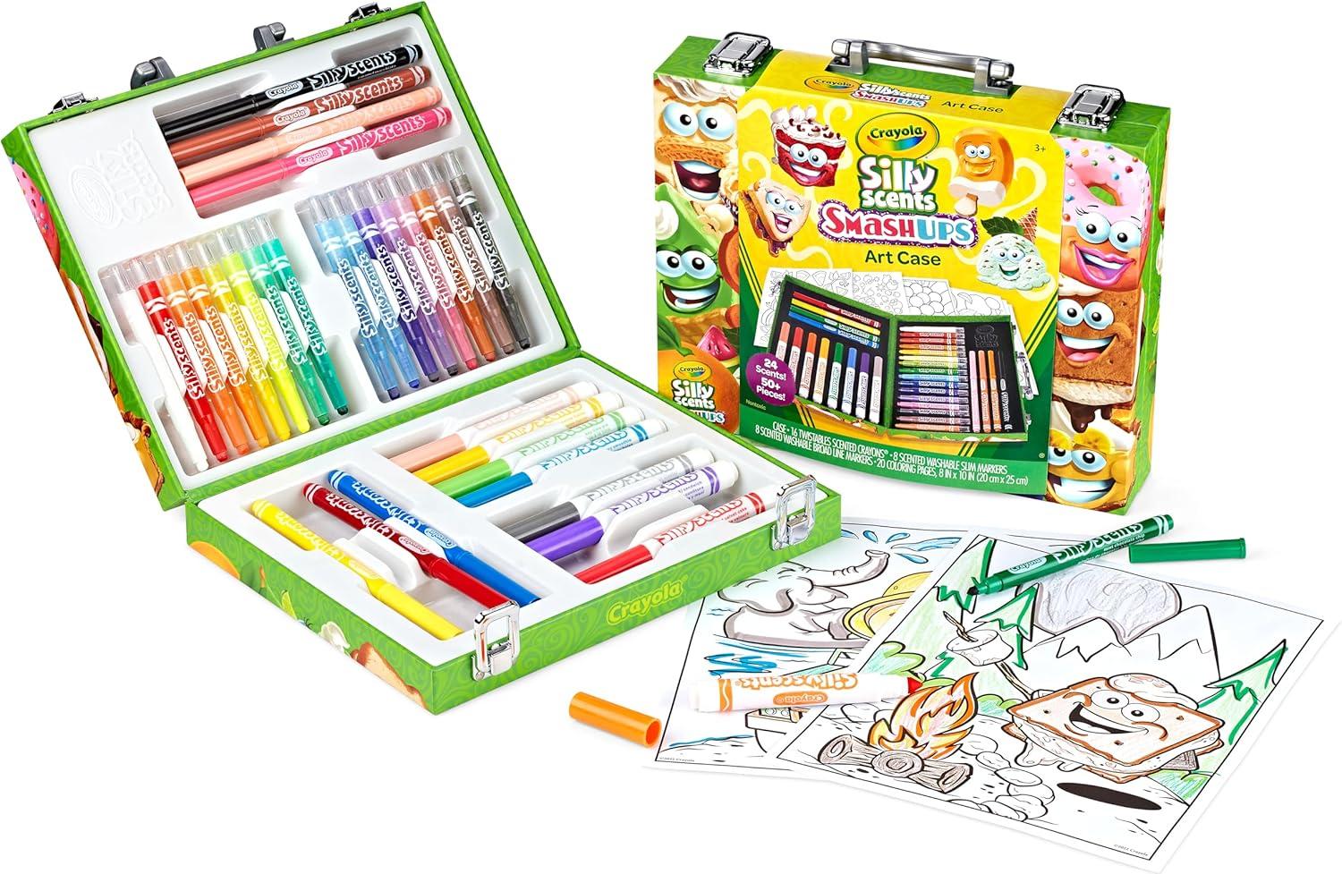 Crayola Limited Edition Coloring Set (115pcs), Kids Drawing Supplies Kit with Crayons, Markers & Colored Pencils, Birthday, Holiday for Kids, 5+(Silly Scents Smash Up)