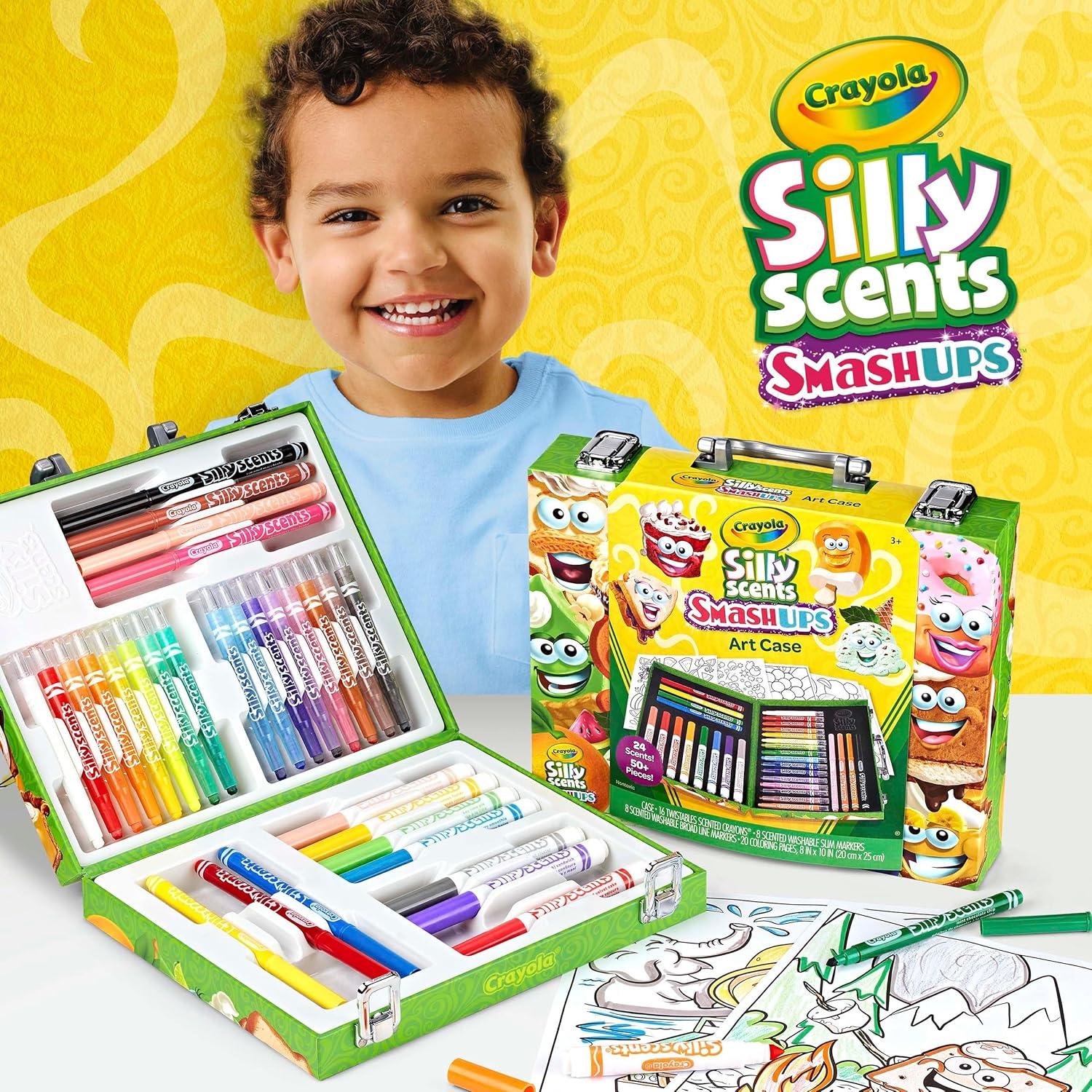 Crayola Limited Edition Coloring Set (115pcs), Kids Drawing Supplies Kit with Crayons, Markers & Colored Pencils, Birthday, Holiday for Kids, 5+(Silly Scents Smash Up)