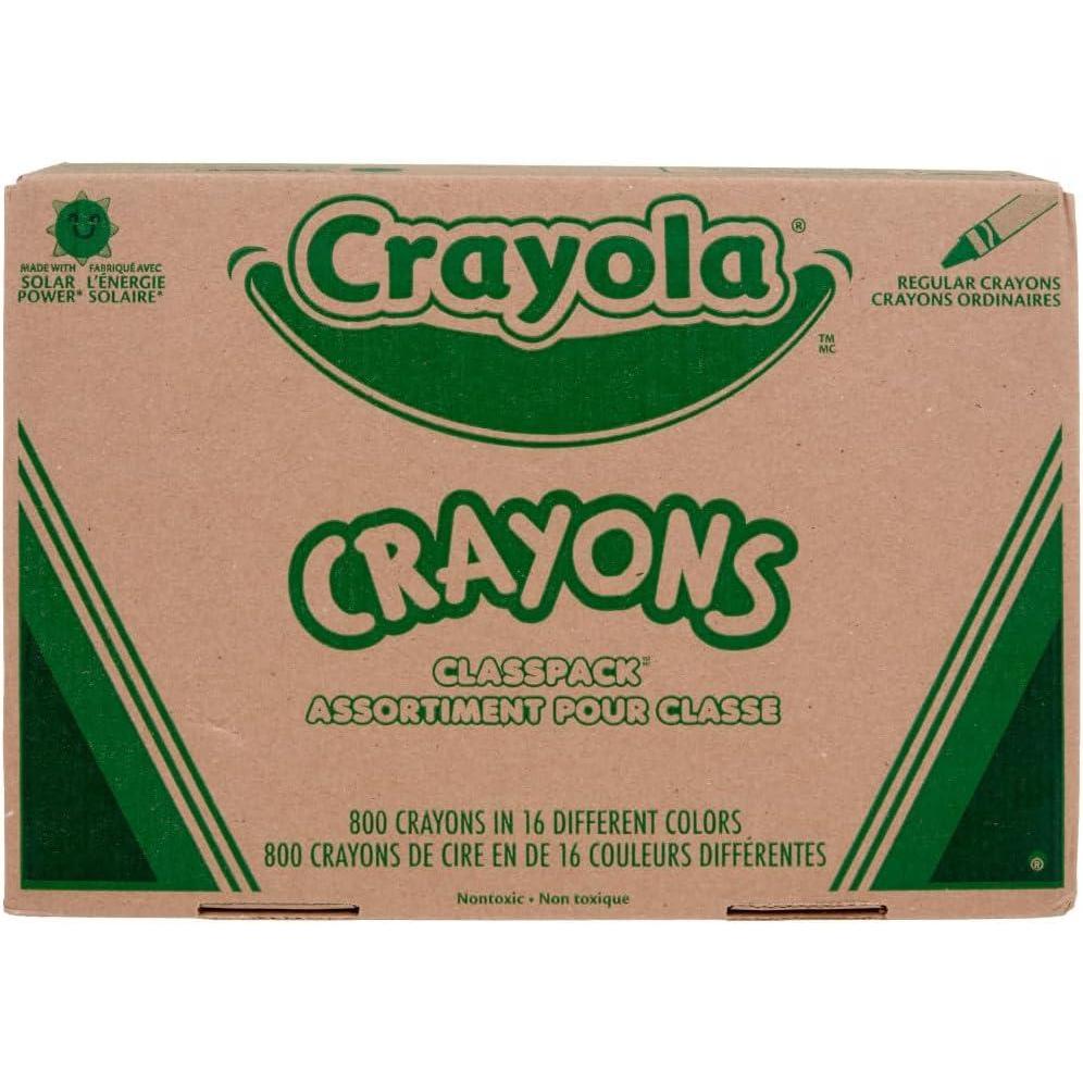 Crayola Bulk Crayon Classpack – 800ct (16 Colors), Bulk Teacher Supplies & Classroom Essentials for School, Arts & Crafts Crayons for Kids, Ages 3, 4, 5