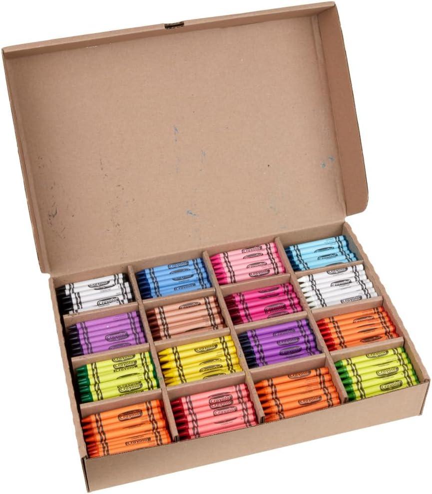 Crayola Bulk Crayon Classpack – 800ct (16 Colors), Bulk Teacher Supplies & Classroom Essentials for School, Arts & Crafts Crayons for Kids, Ages 3, 4, 5