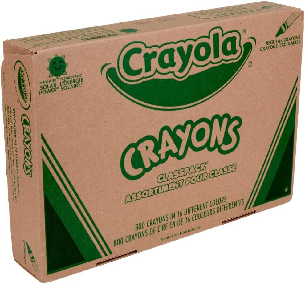 Crayola Bulk Crayon Classpack – 800ct (16 Colors), Bulk Teacher Supplies & Classroom Essentials for School, Arts & Crafts Crayons for Kids, Ages 3, 4, 5