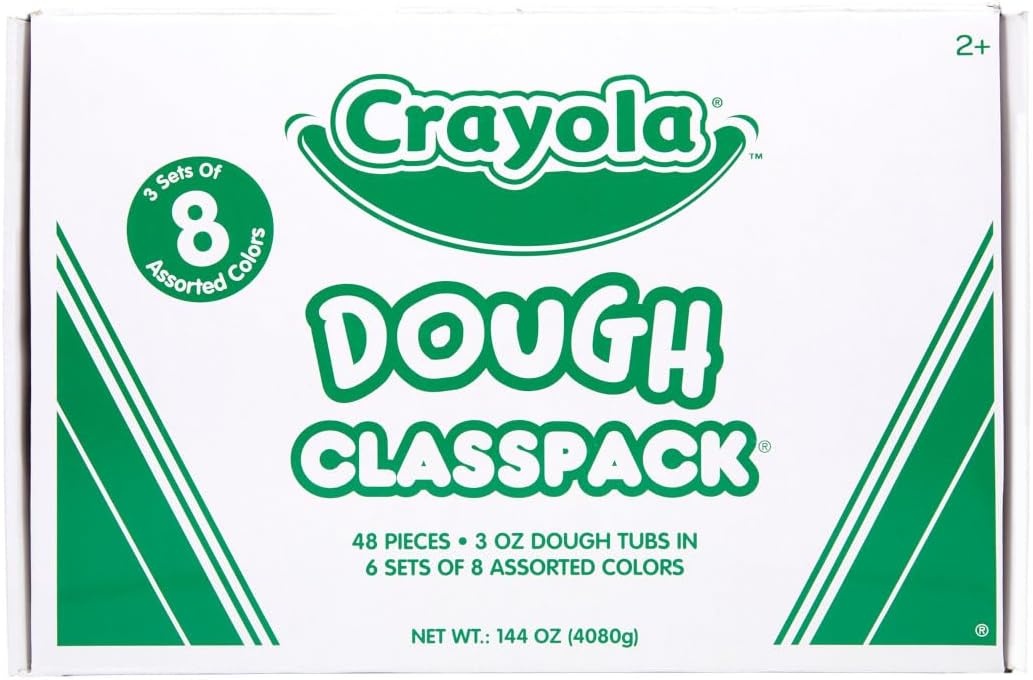 Crayola Dough Classpack – 8 Assorted Colors (48 Count), 3oz Kids Dough, Classroom Supplies, Teacher Must Haves, Nontoxic, Ages 3+(48 Count)
