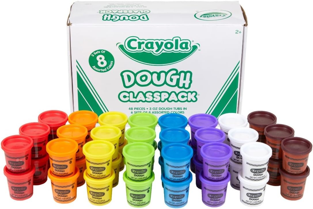 Crayola Dough Classpack – 8 Assorted Colors (48 Count), 3oz Kids Dough, Classroom Supplies, Teacher Must Haves, Nontoxic, Ages 3+(48 Count)
