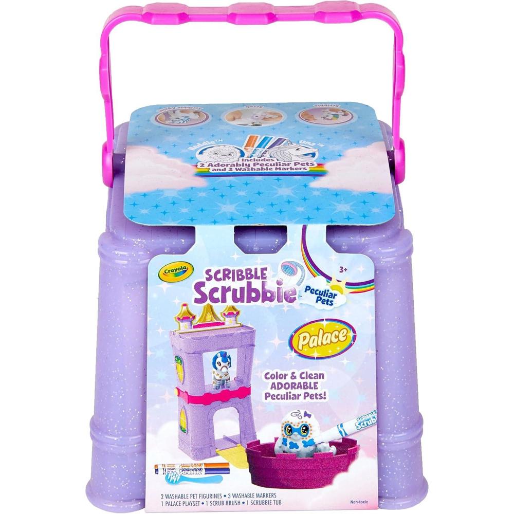Crayola Scribble Scrubbie Peculiar Pets, Palace Playset with Yeti & Unicorn Toys, Kids Gifts for Girls & Boys, Ages 3, 4, 5, 9(Palace Playset)