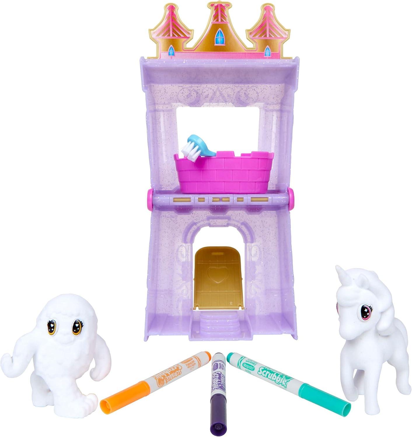 Crayola Scribble Scrubbie Peculiar Pets, Palace Playset with Yeti & Unicorn Toys, Kids Gifts for Girls & Boys, Ages 3, 4, 5, 9(Palace Playset)
