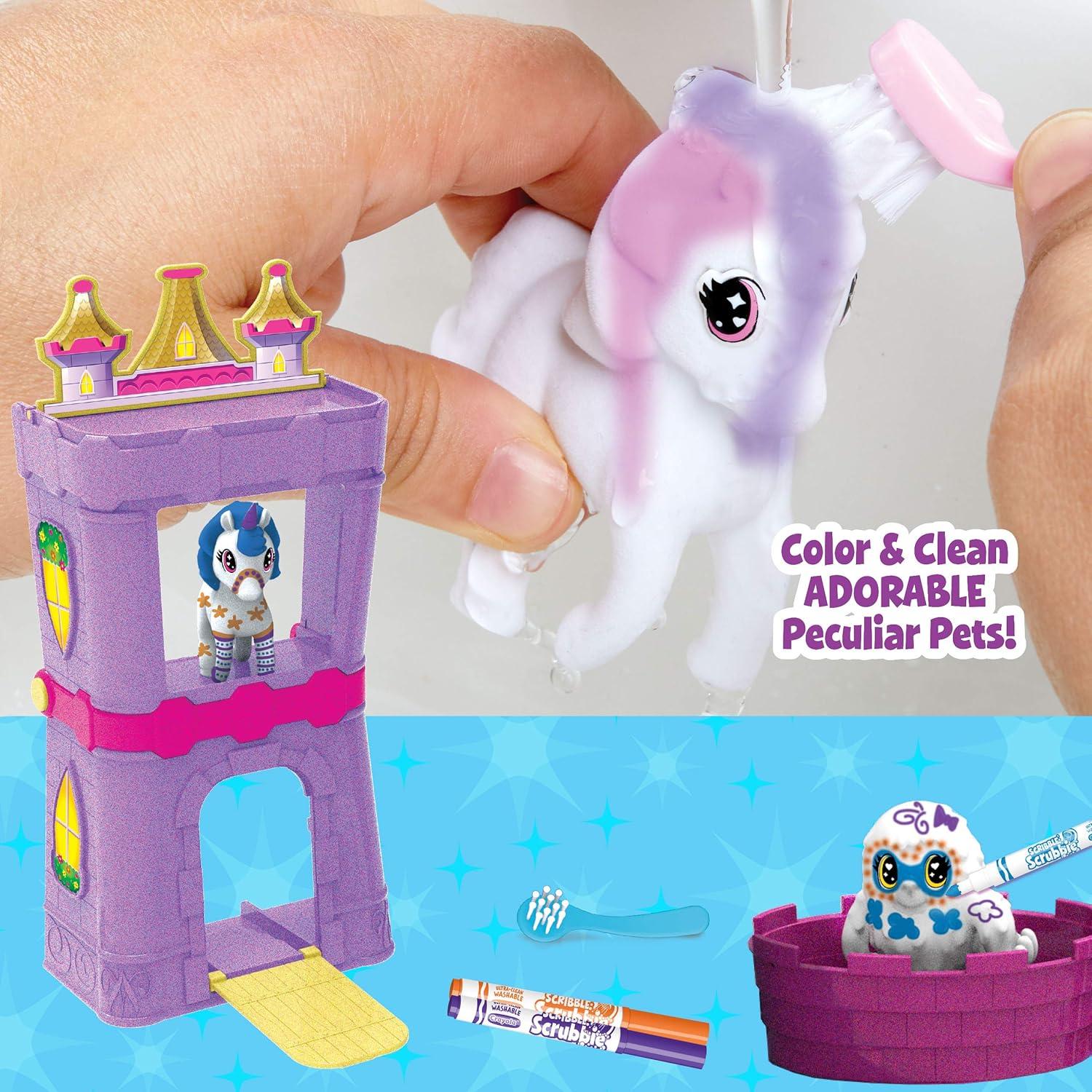 Crayola Scribble Scrubbie Peculiar Pets, Palace Playset with Yeti & Unicorn Toys, Kids Gifts for Girls & Boys, Ages 3, 4, 5, 9(Palace Playset)
