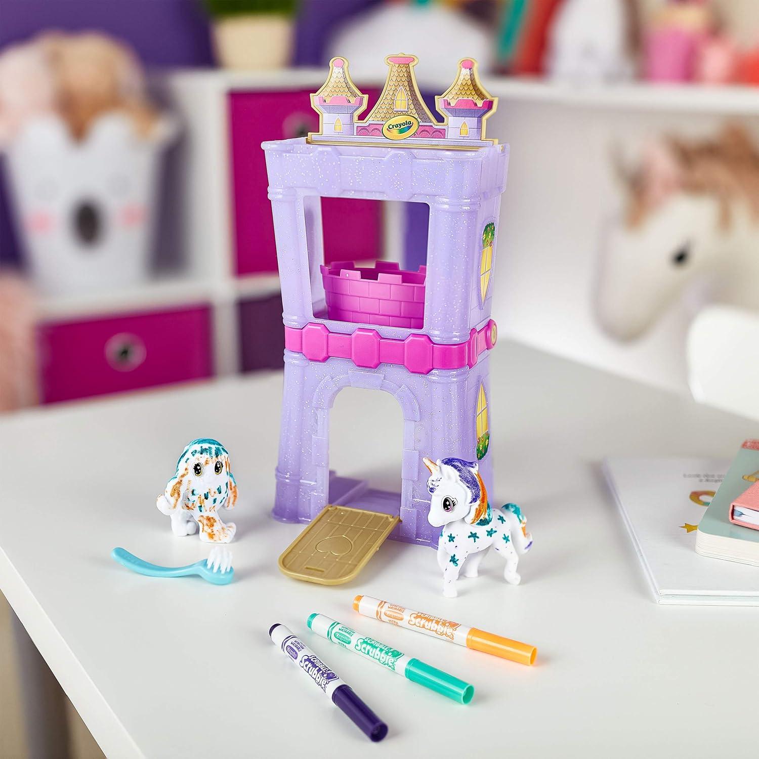 Crayola Scribble Scrubbie Peculiar Pets, Palace Playset with Yeti & Unicorn Toys, Kids Gifts for Girls & Boys, Ages 3, 4, 5, 9(Palace Playset)