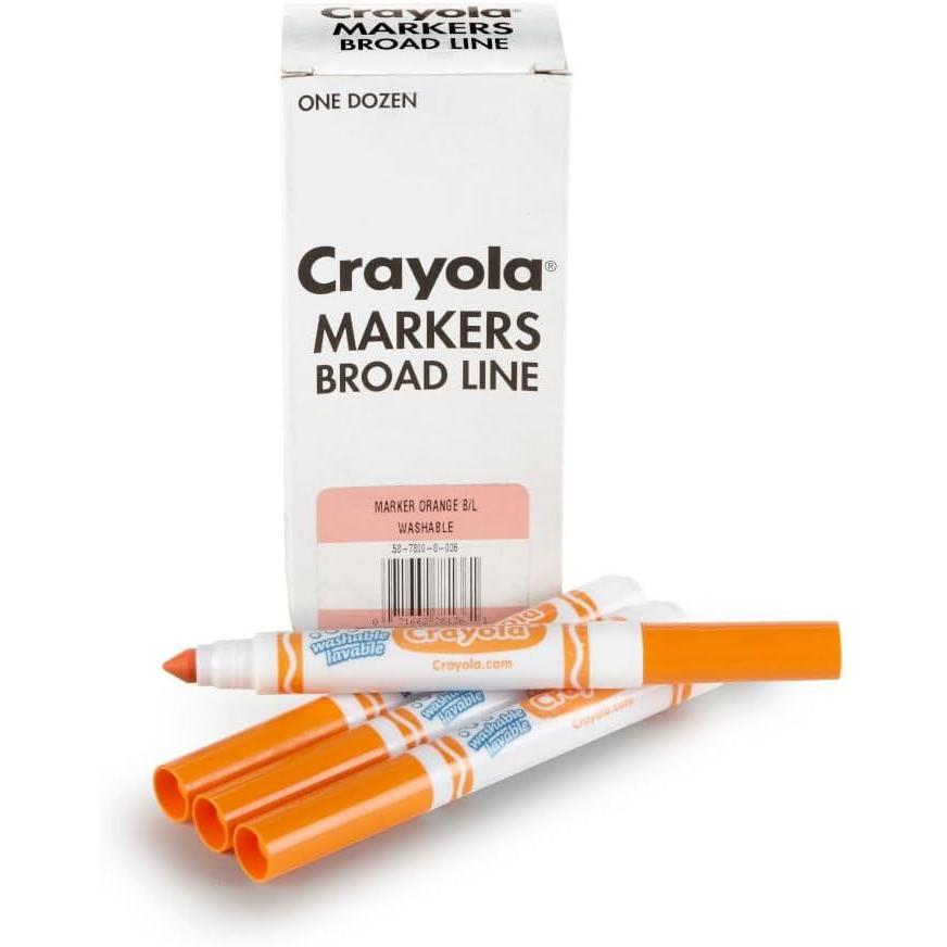 Crayola 12 Count Washable Bulk Markers, Green(Orange)