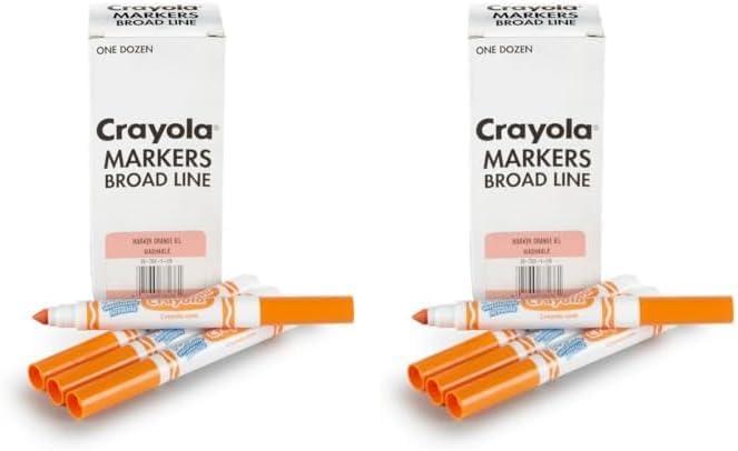 Crayola 12 Count Washable Bulk Markers, Green(Orange)