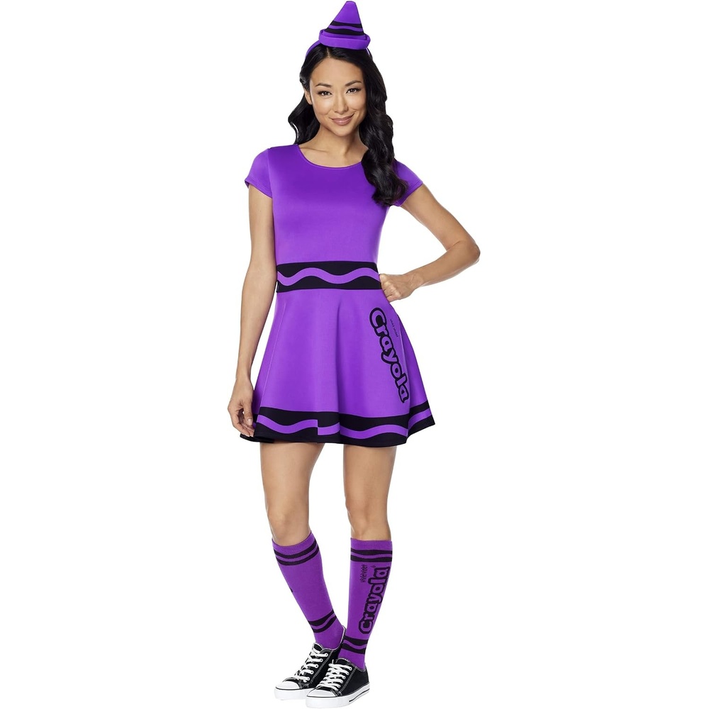 Spirit Halloween Adult Vivid Violet Crayola Crayon Dress Costume