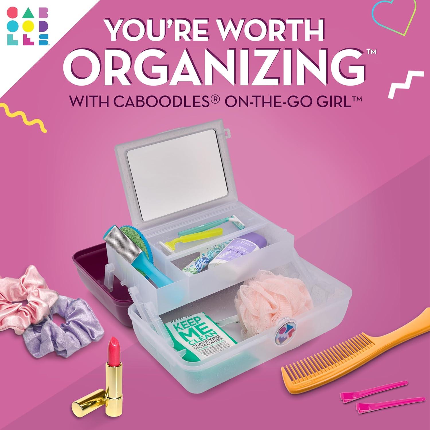 Caboodles On-The-Go-Girl Case(Violet over Clear Silver Sparkle)