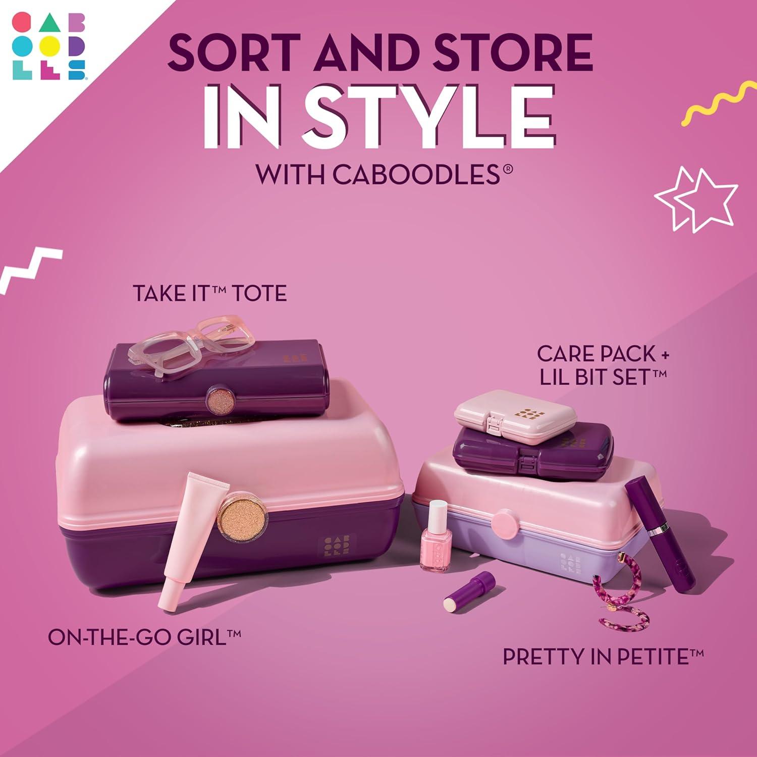 Caboodles On-The-Go-Girl Case(Violet over Clear Silver Sparkle)