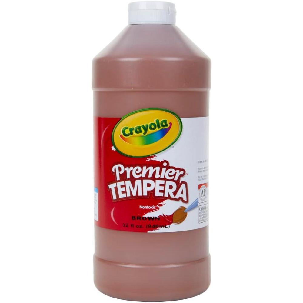 Crayola Tempera Paint, Brown Kids Paint, 32oz, Quart (54-1232-007)