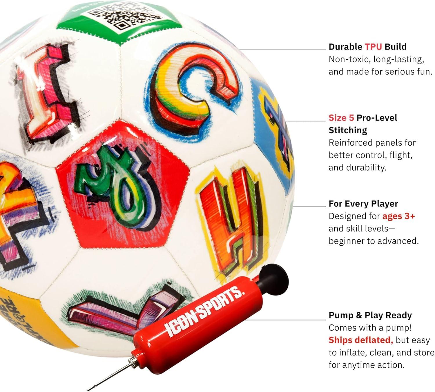 Crayola Official Soccer Ball – Unisex Kids – Multiplication Box Size 3(Alphabet2)