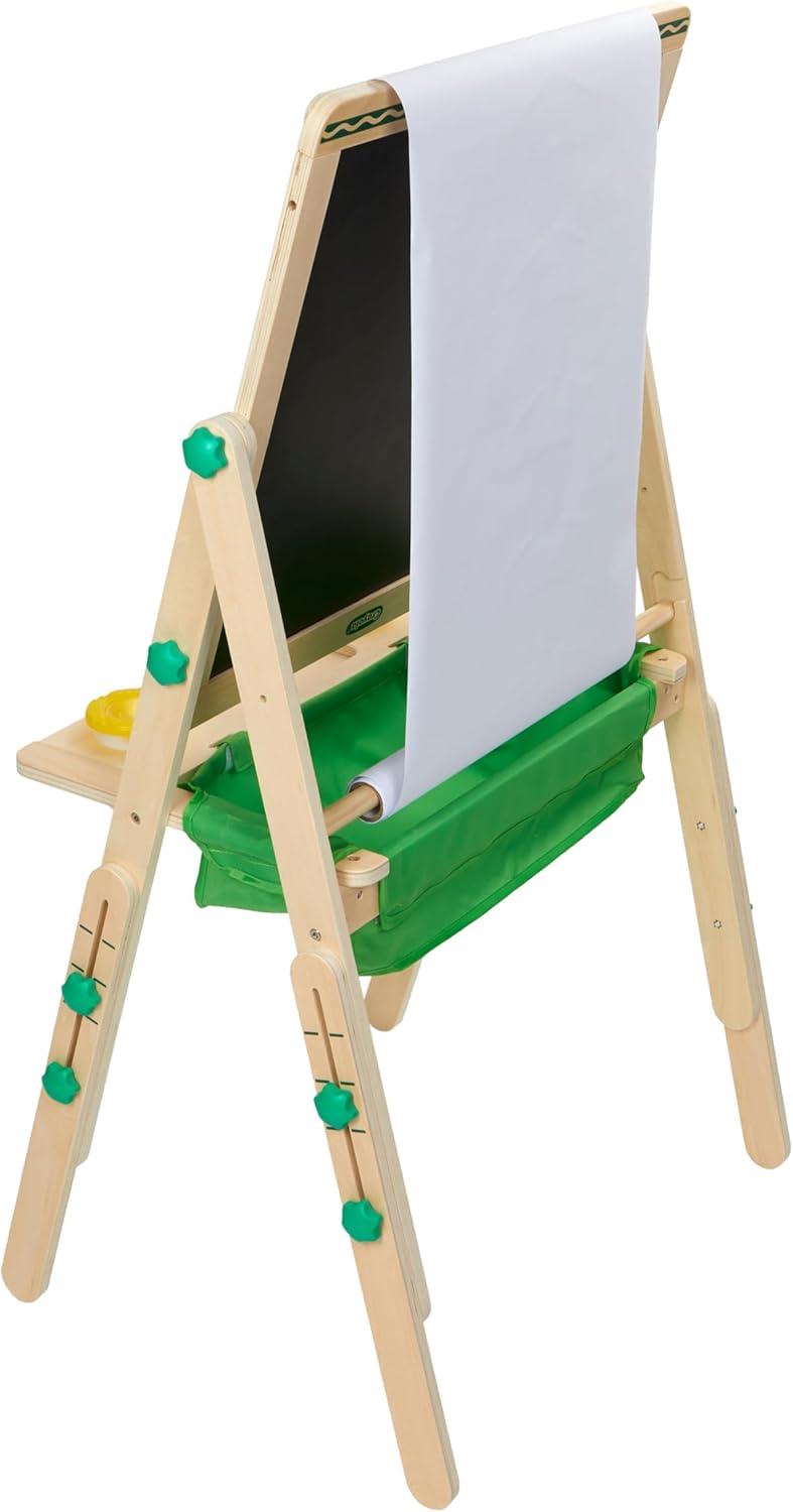 Crayola Wooden Art Easel for Kids, 2-in-1 Dry Erase Board & Chalkboard, Gifts for Toddlers, Ages 3, 4, 5(Super Easel)