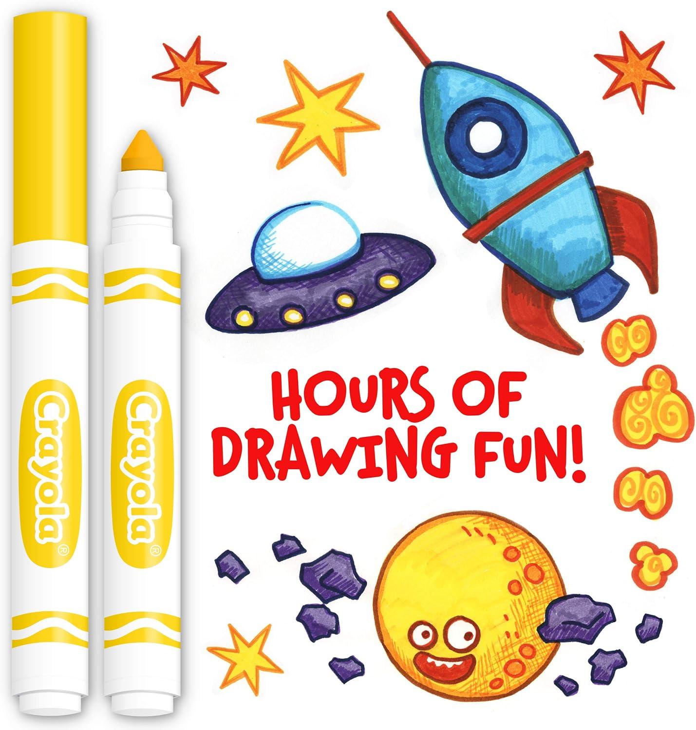 Crayola Broad Line Markers – Black (12ct), Markers for Kids, Bulk School Supplies for Teachers, Nontoxic, Marker Refill with Reusable Box(Yellow)