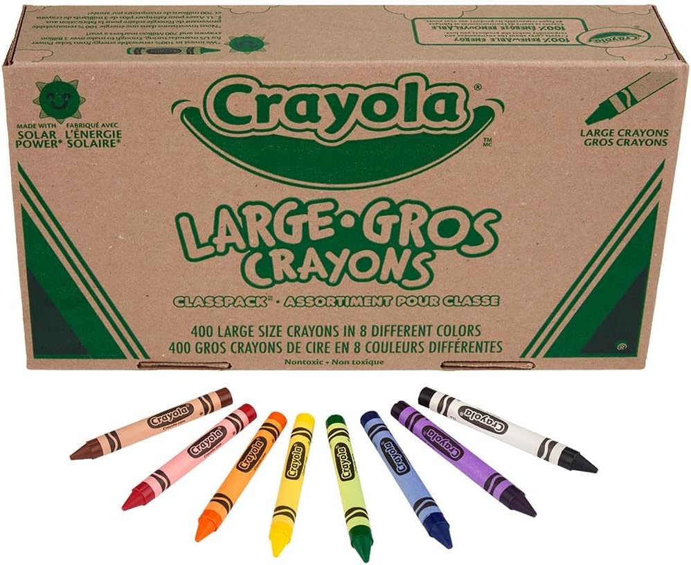 Crayola Triangular Crayon Classpack (256ct), 16 Colors, Bulk Toddler Crayons, Teacher Classroom Must Haves, School Supplies, Preschool & Kindergarten(400 Count (Pack of 1))