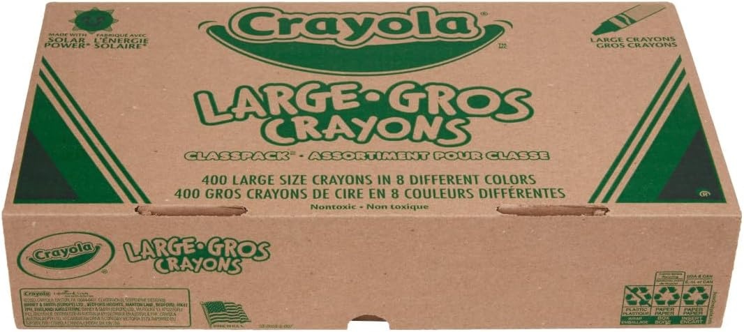 Crayola Triangular Crayon Classpack (256ct), 16 Colors, Bulk Toddler Crayons, Teacher Classroom Must Haves, School Supplies, Preschool & Kindergarten(400 Count (Pack of 1))