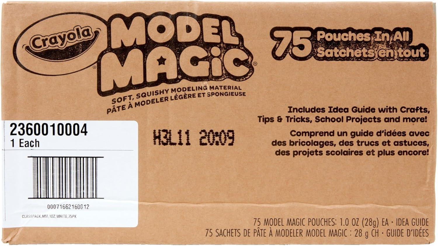 Crayola Model Magic – White (75ct), 1oz Modeling Clay Alternative, Molding Air Dry Clay for Kids, Bulk Classroom Arts & Crafts Supplies for Teachers(White)