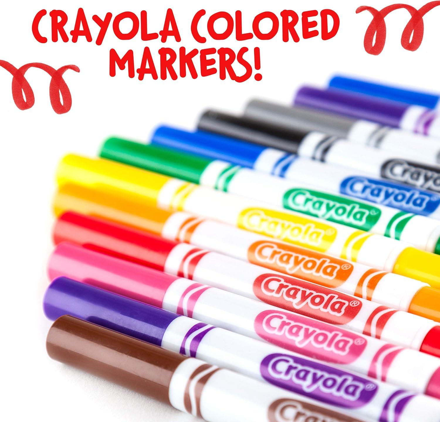 Crayola Broad Line Markers – Black (12ct), Markers for Kids, Bulk School Supplies for Teachers, Nontoxic, Marker Refill with Reusable Box(Green)