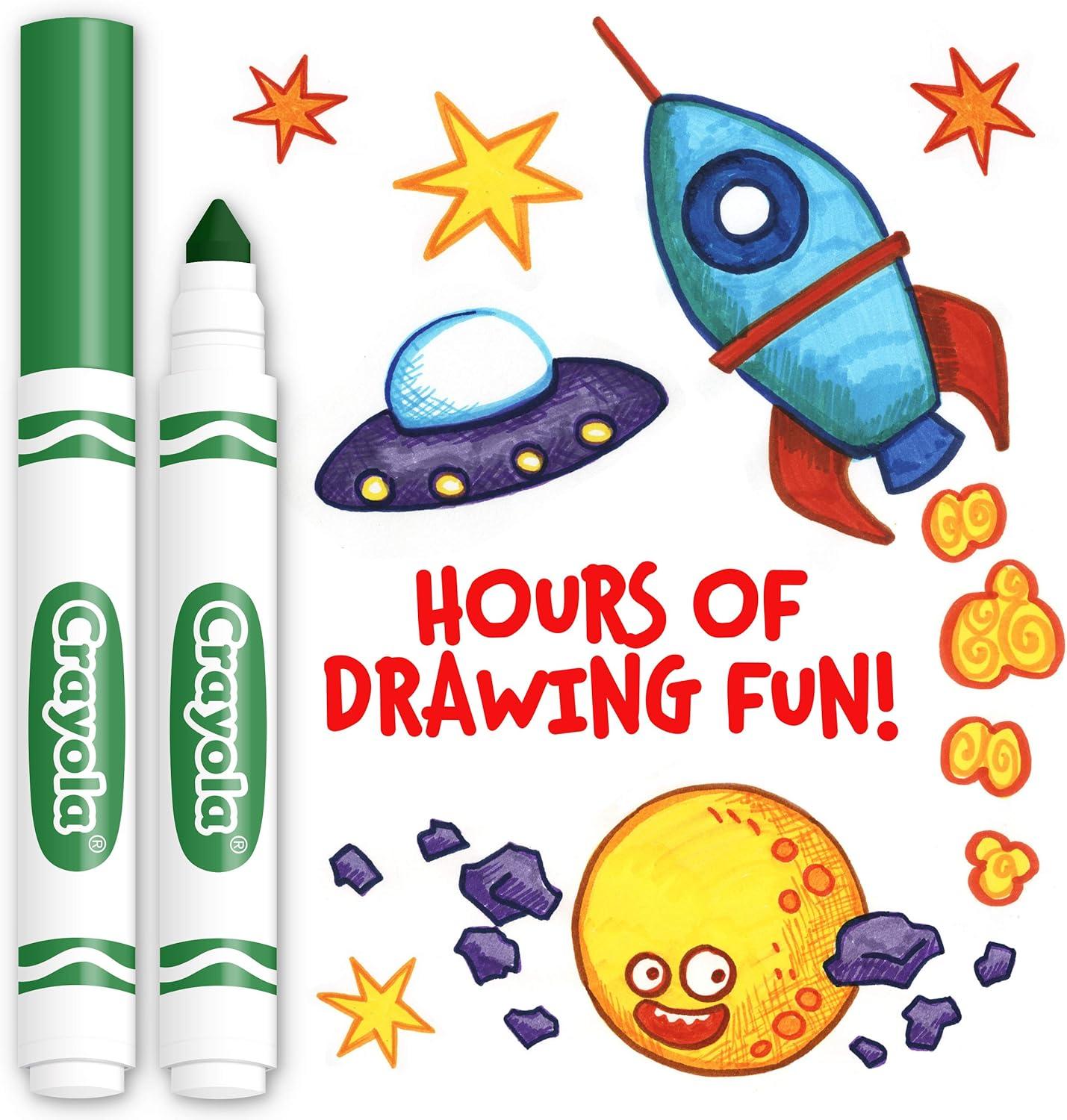 Crayola Broad Line Markers – Black (12ct), Markers for Kids, Bulk School Supplies for Teachers, Nontoxic, Marker Refill with Reusable Box(Green)