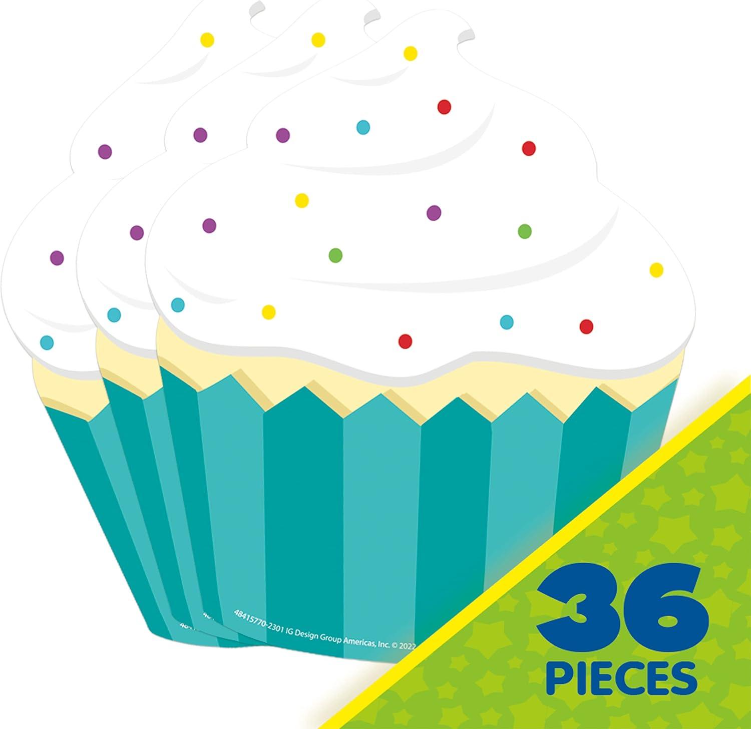 Eureka Crayola Crayons Paper Cut-Out Classroom Decorations for Teachers, 36 Pieces(Cupcake)