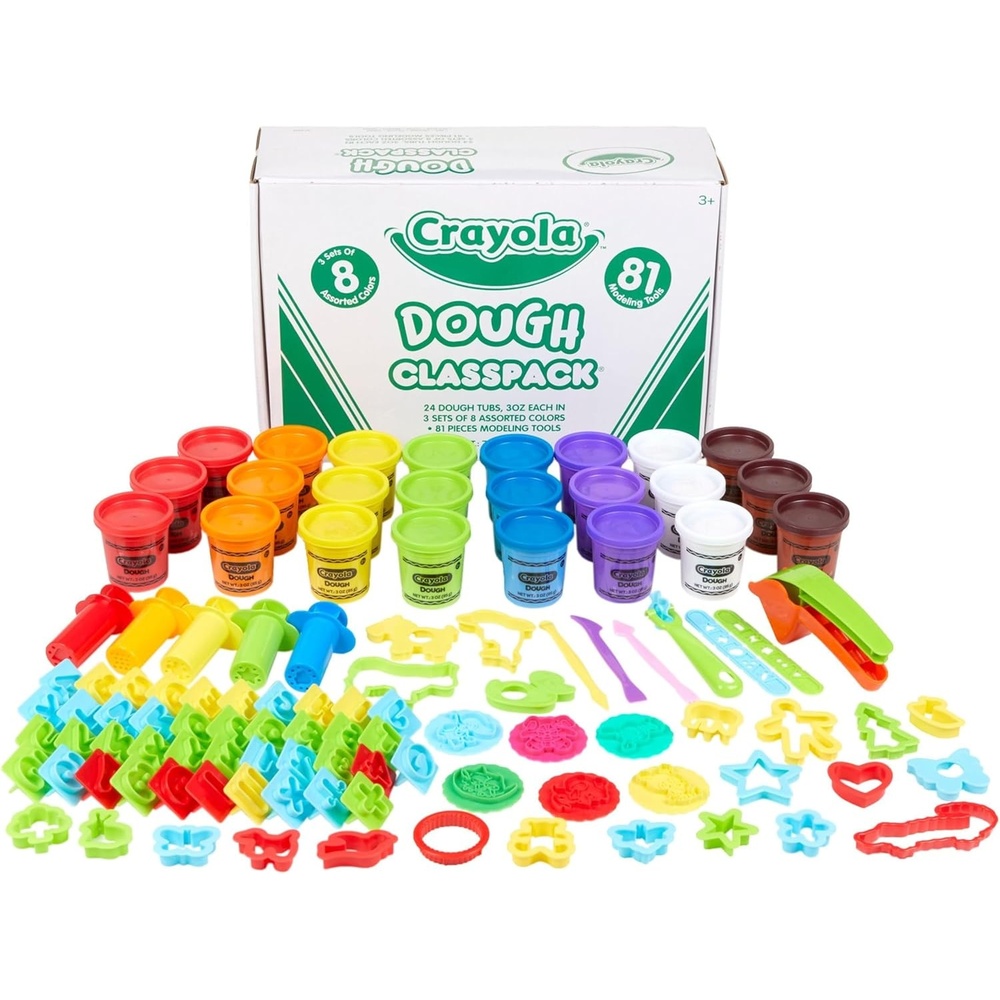 Crayola Dough Classpack – 8 Assorted Colors (48 Count), 3oz Kids Dough, Classroom Supplies, Teacher Must Haves, Nontoxic, Ages 3+(100 Pieces)