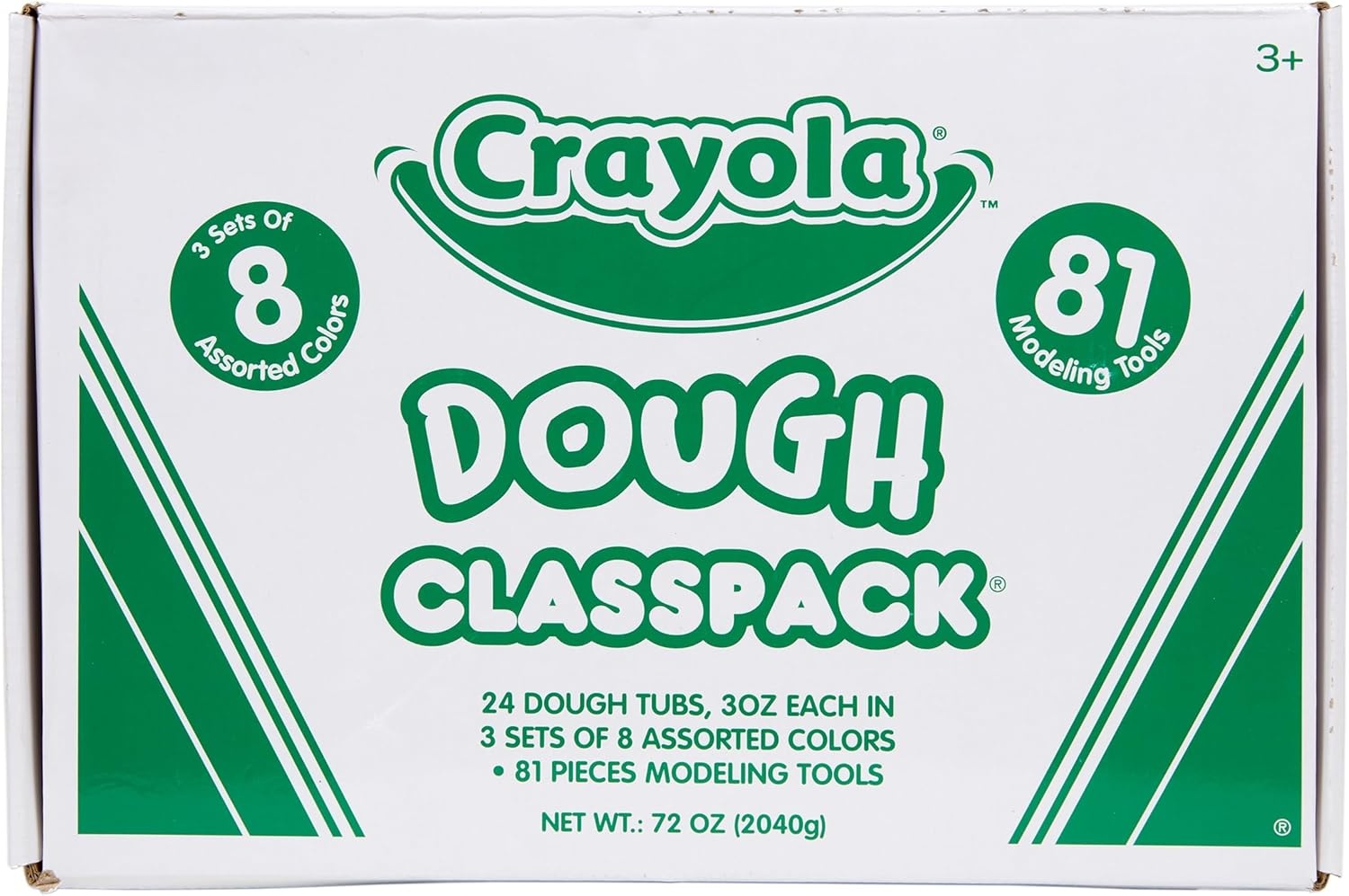 Crayola Dough Classpack – 8 Assorted Colors (48 Count), 3oz Kids Dough, Classroom Supplies, Teacher Must Haves, Nontoxic, Ages 3+(100 Pieces)
