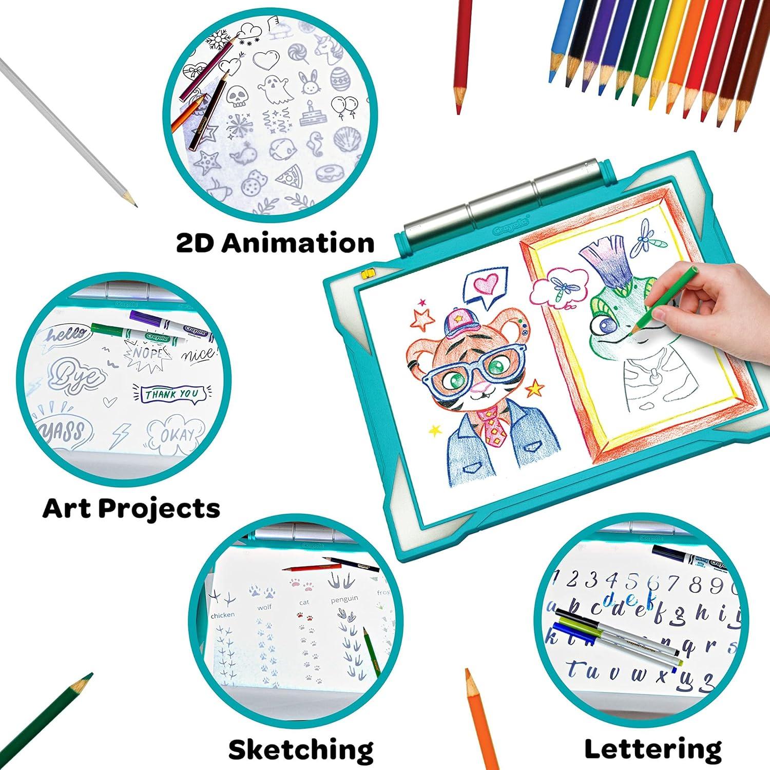 Crayola Light Up Tracing Pad – Teal, Kids Light Board For Tracing & Sketching, Kids Toys, Gifts for Girls & Boys, 6+ [Amazon Exclusive](Teal)