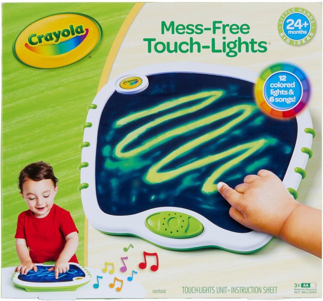 Crayola Toddler Touch Lights, Musical Sensory Toys for Toddlers, Holiday, Light Up Drawing Pad, Mess Free Painting, Travel Activity, 2+(Touch Lights)