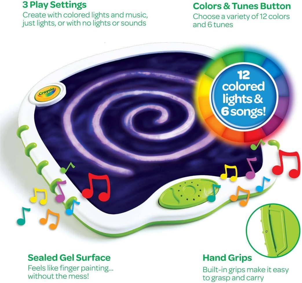 Crayola Toddler Touch Lights, Musical Sensory Toys for Toddlers, Holiday, Light Up Drawing Pad, Mess Free Painting, Travel Activity, 2+(Touch Lights)