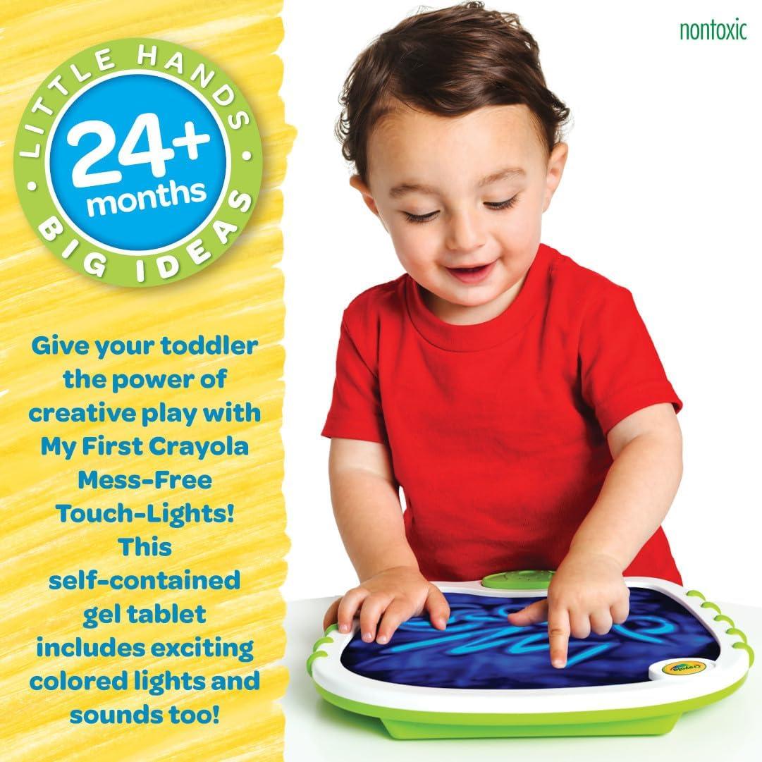 Crayola Toddler Touch Lights, Musical Sensory Toys for Toddlers, Holiday, Light Up Drawing Pad, Mess Free Painting, Travel Activity, 2+(Touch Lights)