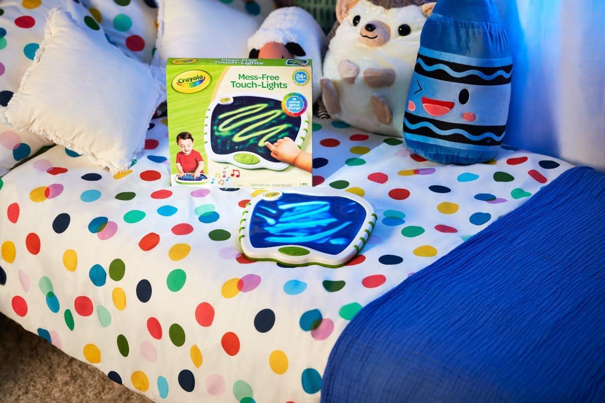 Crayola Toddler Touch Lights, Musical Sensory Toys for Toddlers, Holiday, Light Up Drawing Pad, Mess Free Painting, Travel Activity, 2+(Touch Lights)