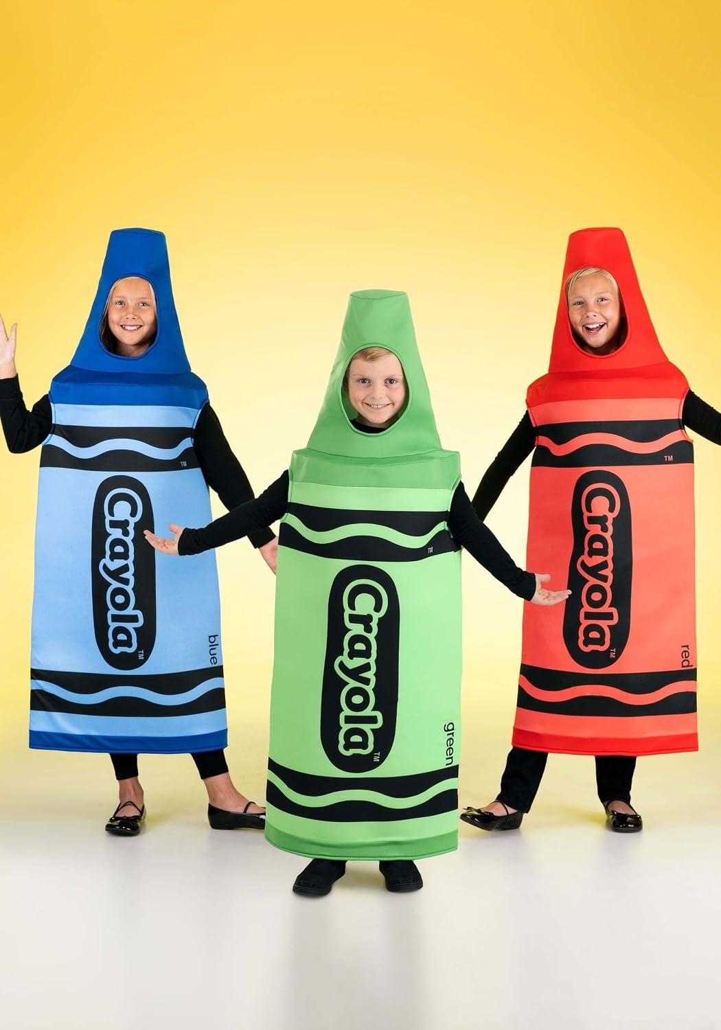 Green Crayola Crayon Kids Costume Pullover Tunic with Hood, Foam Backed