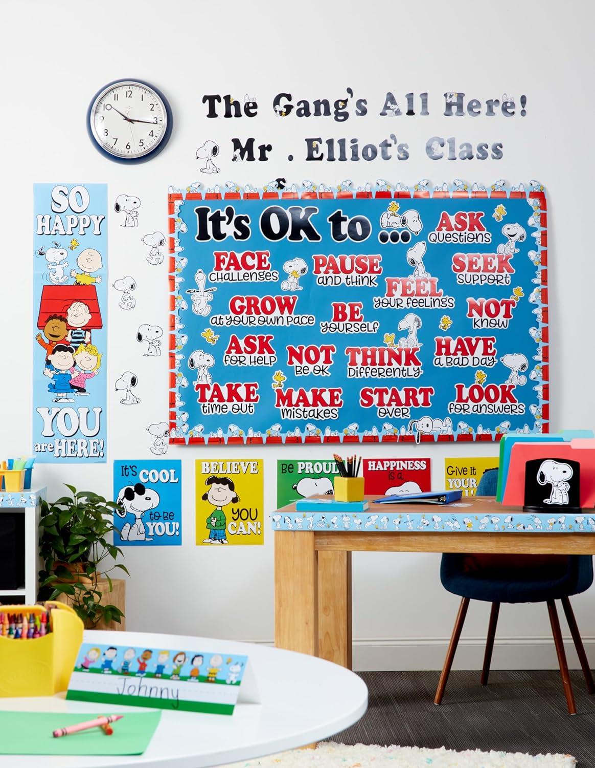 Eureka Crayola Crayons Paper Cut-Out Classroom Decorations for Teachers, 36 Pieces(Peanuts Snoopy)